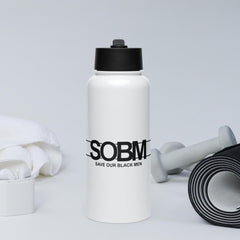 Stainless steel water bottle with a straw lid
